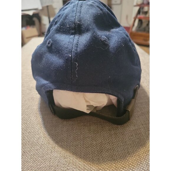 RARE‎ NOMAD Original Outdoors Navy Blue Yellow ONE SIZE Leather Baseball Hat Cap - Picture 3 of 6